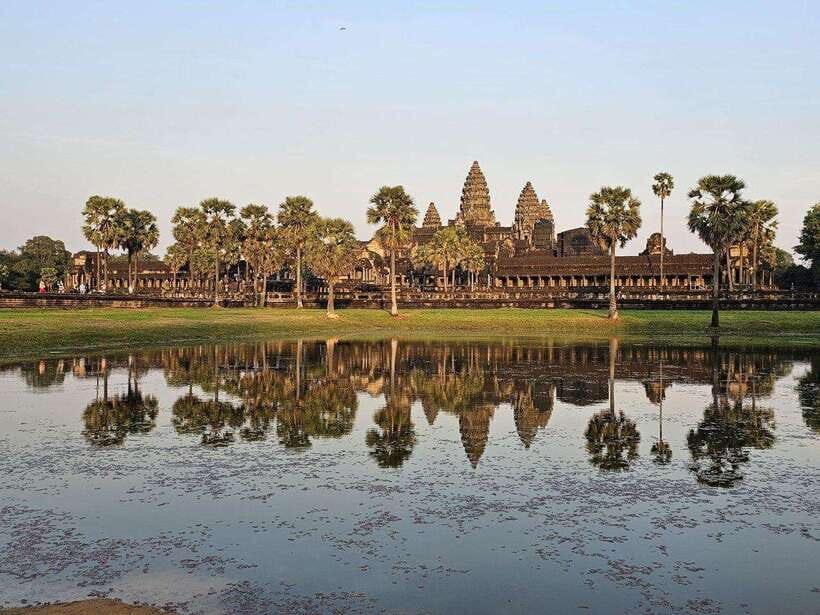 1-Day Angkor Wat Private Tour with Spanish Tour Guide. - Angkor Wat at first light: outer galleries to central towers