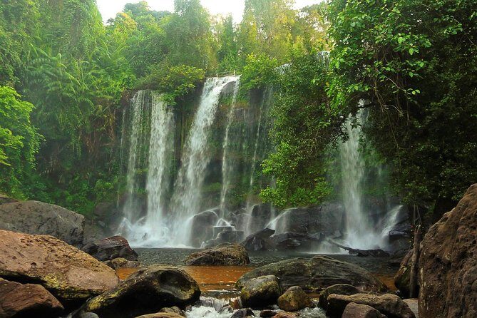 2-Days Private Tour Discovery Angkor Wat , Waterfall and Beng Mealea Temple - Bayon Temple’s south gate and the 216 faces of Avalokesvara