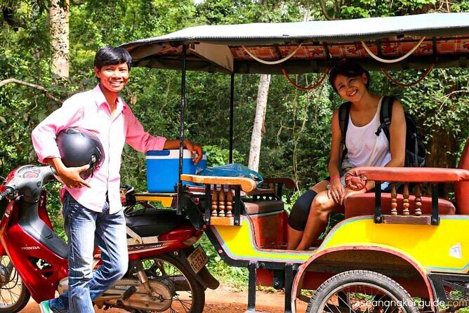 Angkor Wat Sunrise Private Tour via Tuk Tuk from Siem Reap - Angkor Thom South Gate and Bayon faces: fast entry, big impact
