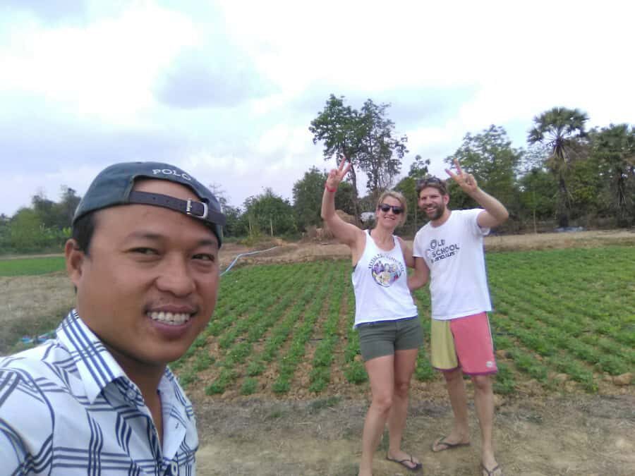 Battambang,Tuktuk and kayak, BambooTrain ,Wat Banan,Bat cave - Sangker River Kayak: paddling past farms, fish farms, and bridges