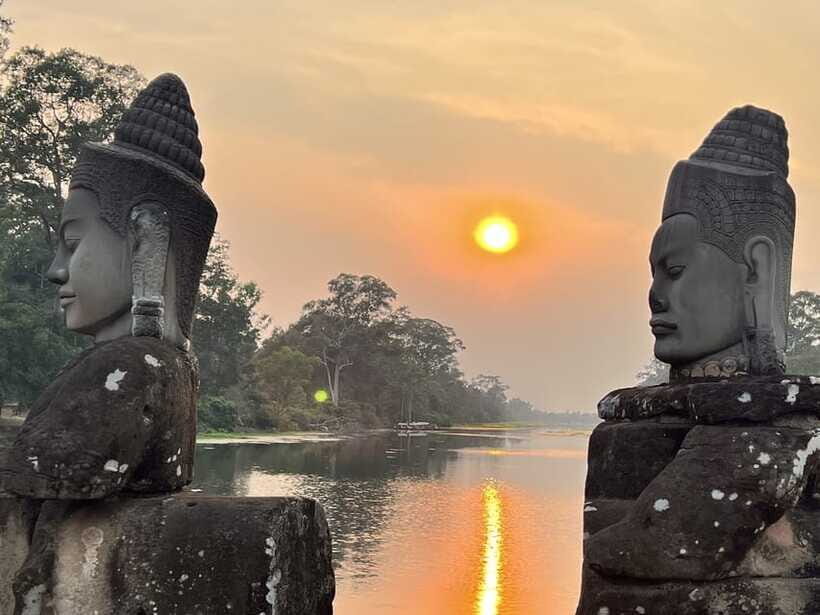 Explore Angkor Wat by Bike and Sunset - Angkor Thom East Gate and Bayon’s smiling faces
