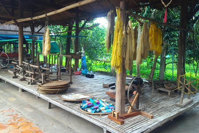 Island Community Life in Phnom Penh - Silk Weaving From Beginning to End at Mekong Silk Island 099