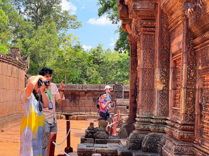 Kulen Mountain, Beng Mealea and Banteay Srei Full Day Tour - Banteay Srei: stop-and-look carvings in pink sandstone