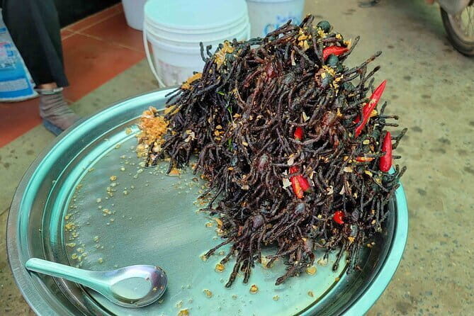 Private Taxi Phnom Penh To Siem Reap Include Floating Villages - Skun Spider Sanctuary: Spiderville’s Insect Stop on the Way