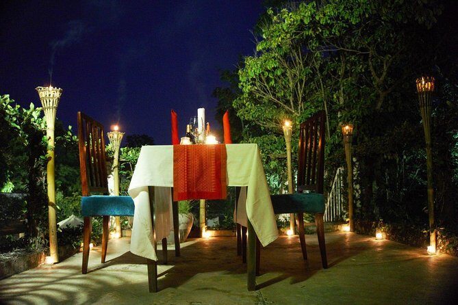 Rooftop Romantic Dinner - 4 Courses Set Meal & Wine - Pool canapés and Khmer lantern ambiance