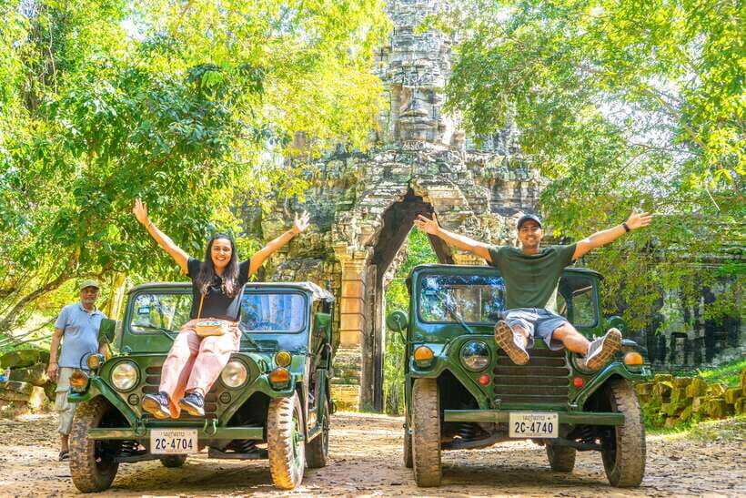 Siem Reap: Angkor Sunrise Jeep Tour / SUV Car Available - Sunrise setup in Siem Reap: getting to Angkor when it feels magical