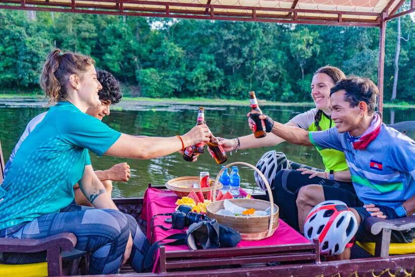 Siem Reap: Angkor Sunset Bike & Boat Tour /E-Bike Available - The 1:45 PM pickup and how the day flows
