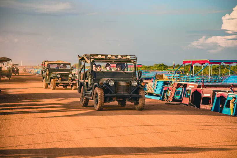 Siem Reap Floating Village Sunset Jeep Tour or SUV Car - The twilight boat ride: snacks, cold drinks, and a real sunset pace