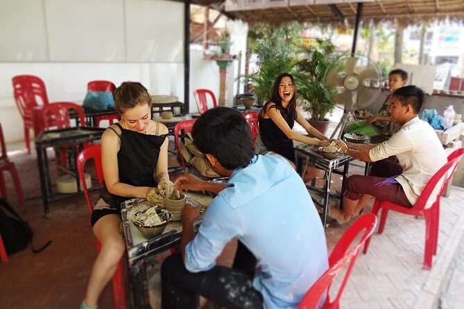 Siem Reap Pottery Making and Draw 3 mugs. - Stage One: Wheel throwing, carving, and making a bowl you can be proud of